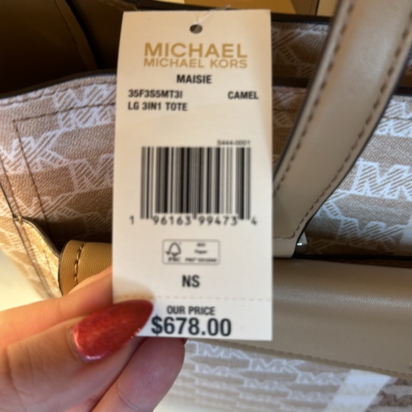 NWT Michael Kors Large 3-In-1 Maisie Pebbled Leather Tote Bag - Picture 5 of 14
